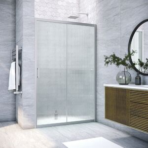 Душевая дверь Vegas Glass ZP NOVO h2000 125 07 Moru профиль матовый хром, стекло Moru. Размер регулировки 123-128 см.