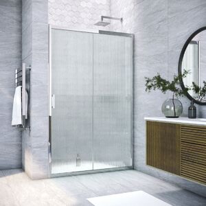 Душевая дверь Vegas Glass ZP TUR NOVO 130 08 Moru профиль глянцевый хром, стекло Moru. Размер регулировки 128-133 см.