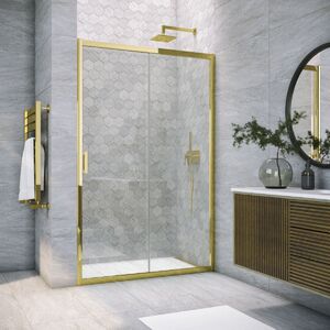 Душевая дверь Vegas Glass ZP TUR NOVO 130 09 crystalvision профиль золото глянцевое, стекло crystalvision. Размер регулировки 128-133 см.