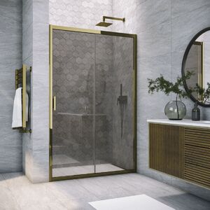 Душевая дверь Vegas Glass ZP TUR NOVO 150 05 07 профиль бронза, стекло графит. Размер регулировки 148-153 см.