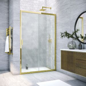 Душевая дверь Vegas Glass ZP TUR NOVO 165 09 02 профиль золото глянцевое, стекло шиншилла. Размер регулировки 163-168 см.