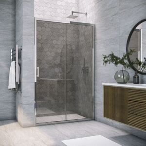 Душевая дверь Vegas Glass ZP TUR NOVO 170 08 07 профиль глянцевый хром, стекло графит. Размер регулировки 168-173 см.