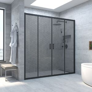 Душевая дверь Vegas Glass Z2P NOVO h2000 160 02М 07 профиль черный матовый, стекло графит. Размер регулировки 158-163 см.