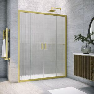 Душевая дверь Vegas Glass Z2P NOVO h2000 165 03 Moru профиль золото матовое, стекло Moru. Размер регулировки 163-168 см.