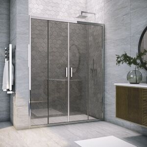 Душевая дверь Vegas Glass Z2P TUR NOVO 165 08 07 профиль глянцевый хром, стекло графит. Размер регулировки 163-168 см.