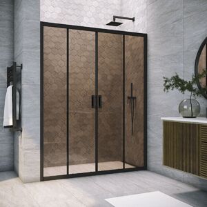 Душевая дверь Vegas Glass Z2P NOVO h2000 180 02М 05 профиль черный матовый, стекло бронза. Размер регулировки 178-183 см.