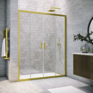 Душевая дверь Vegas Glass Z2P NOVO h2000 180 03 01 профиль золото матовое, стекло прозрачное. Размер регулировки 178-183 см.