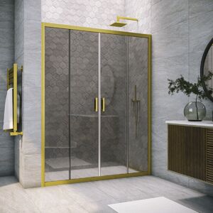 Душевая дверь Vegas Glass Z2P NOVO h2000 190 03 07 профиль золото матовое, стекло графит. Размер регулировки 188-193 см.