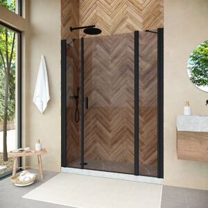 Душевая дверь Vegas Glass EP-2F LUX 175 02М 05 R профиль черный матовый, стекло бронза. Размер регулировки 174-177 см.