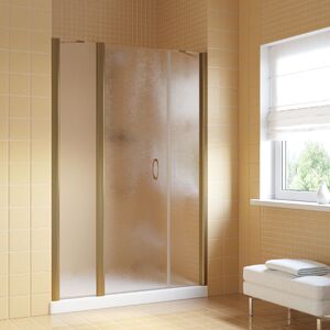 Душевая дверь Vegas Glass EP-2F LUX 145 05 Moru L профиль бронза, стекло Moru. Размер регулировки 144-147 см.