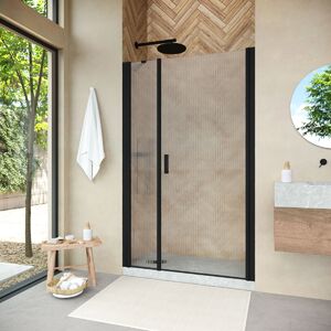 Душевая дверь Vegas Glass EP-F-2 LUX 150 02М Moru R профиль черный матовый, стекло Moru. Размер регулировки 149-152 см.