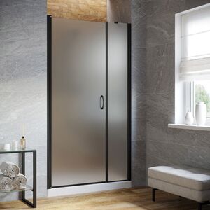 Душевая дверь Vegas Glass EP-F-2 LUX 110 02М 02 L профиль черный матовый, стекло шиншилла. Размер регулировки 109-112 см.