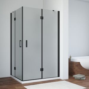 Душевой уголок Vegas Glass AFA-F NOVO 100*90 02М 10 R стекло сатин, профиль черный, 100х90 см