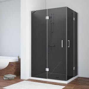 Душевой уголок Vegas Glass AFA-F NOVO 110*80 07 07 L стекло графит, профиль матовый хром, 110х80 см