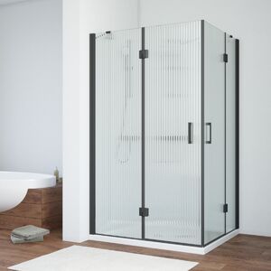 Душевой уголок Vegas Glass AFA-F NOVO 110*90 02М Moru L стекло Moru, профиль черный, 110х90 см