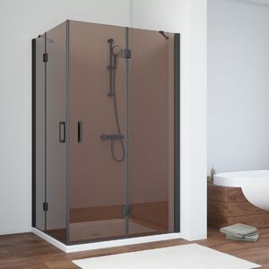 Душевой уголок Vegas Glass AFA-F NOVO 110*100 02М 05 R стекло бронза, профиль черный, 110х100 см
