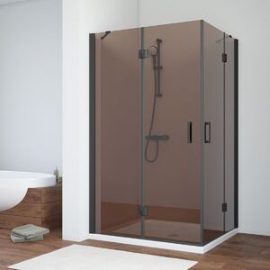 Душевой уголок Vegas Glass AFA-F NOVO 120*110 02М 05 L стекло бронза, профиль черный, 120х110 см
