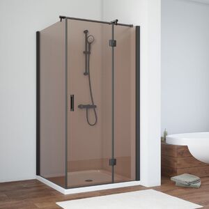 Душевой уголок Vegas Glass AFP-Fis NOVO 110*100 02М 05 R стекло бронза, профиль черный, 110х100 см