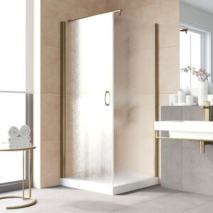 Душевой уголок Vegas Glass EP-Fis LUX 80*90 05 02 L стекло шиншилла, профиль бронза, 80х90 см