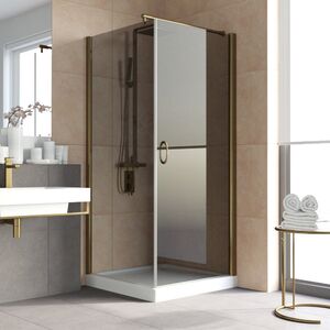 Душевой уголок Vegas Glass EP-Fis LUX 80*100 05 07 R стекло графит, профиль бронза, 80х100 см
