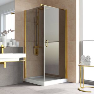 Душевой уголок Vegas Glass EP-Fis LUX 80*100 09 07 R стекло графит, профиль золото, 80х100 см