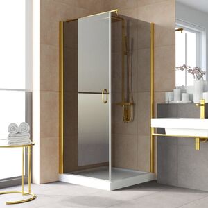 Душевой уголок Vegas Glass EP-Fis LUX 80*120 09 07 L стекло графит, профиль золото, 80х120 см