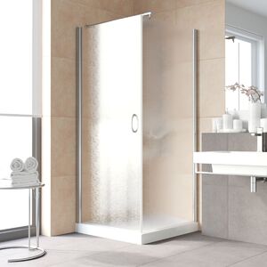 Душевой уголок Vegas Glass EP-Fis LUX 90 08 02 L стекло шиншилла, профиль хром, 90х90 см
