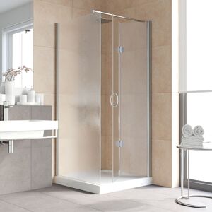 Душевой уголок Vegas Glass GPS-Fis LUX 90*80 08 02 R стекло шиншилла, профиль хром, 90х80 см