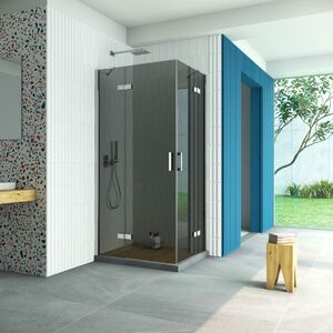 Душевой уголок Vegas Glass AFA-F Retta 100*80 08 07 L стекло графит, профиль хром, 100х80 см