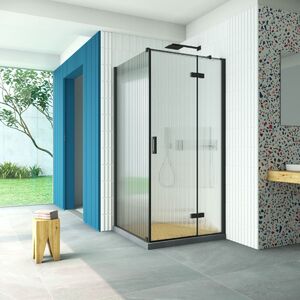 Душевой уголок Vegas Glass AFP-Fis Retta 120*80 02М Moru R стекло Moru, профиль черный, 120х80 см