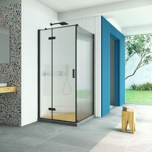 Душевой уголок Vegas Glass AFP-Fis Retta 90*120 02М Moru L стекло Moru, профиль черный, 90х120 см