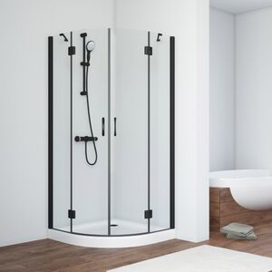 Душевой уголок Vegas Glass AFS NOVO 90 02М crystalvision L стекло crystalvision, профиль черный, 90х90 см