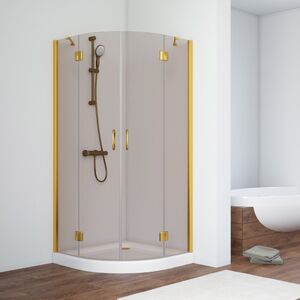 Душевой уголок Vegas Glass AFS TUR NOVO h1890 110 09 05 L стекло бронза, профиль золото, 110х110 см