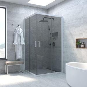 Душевой уголок Vegas Glass ZA NOVO h2000 80 01 07 стекло графит, профиль белый, 80х80 см