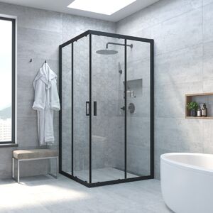 Душевой уголок Vegas Glass ZA NOVO h2000 90 02М 01 стекло прозрачное, профиль черный, 90х90 см