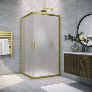 Душевой уголок Vegas Glass ZA NOVO h2000 90 03 10 стекло сатин, профиль золото матовое, 90х90 см
