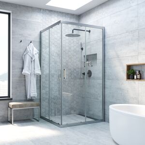 Душевой уголок Vegas Glass ZA NOVO h2000 95 07 01 стекло прозрачное, профиль матовый хром, 95х95 см