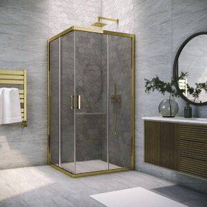 Душевой уголок Vegas Glass ZA TUR NOVO 110 09 07 стекло графит, профиль золото, 110х110 см