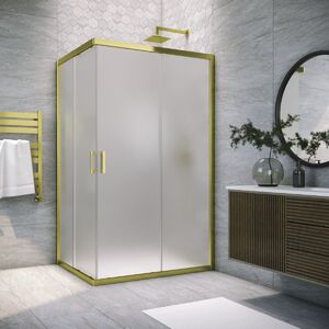 Душевой уголок Vegas Glass ZA-F TUR NOVO 85*70 09 10 стекло сатин, профиль золото, 85х70 см