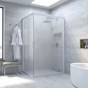 Душевой уголок Vegas Glass ZA-F NOVO h2000 85*80 01 10 стекло сатин, профиль белый, 85х80 см