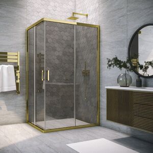 Душевой уголок Vegas Glass ZA-F TUR NOVO 90*85 09 07 стекло графит, профиль золото, 90х85 см
