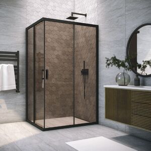 Душевой уголок Vegas Glass ZA-F NOVO h2000 100*70 02М 05 стекло бронза, профиль черный, 100х70 см
