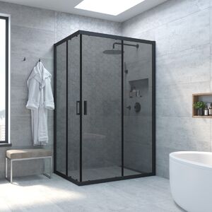 Душевой уголок Vegas Glass ZA-F NOVO h2000 100*80 02М 07 стекло графит, профиль черный, 100х80 см