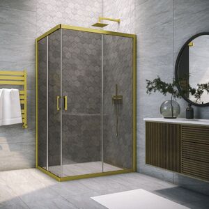 Душевой уголок Vegas Glass ZA-F NOVO h2000 100*85 03 07 стекло графит, профиль золото матовое, 100х85 см