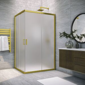 Душевой уголок Vegas Glass ZA-F NOVO h2000 100*70 03 02 стекло шиншилла, профиль золото матовое, 100х70 см