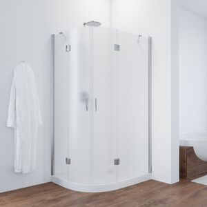 Душевой уголок Vegas Glass AFS-F TUR NOVO h1890 120*100 08 02 R стекло шиншилла, профиль хром, 120х100 см