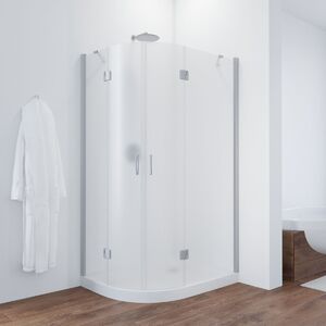 Душевой уголок Vegas Glass AFS-F NOVO 120*80 07 02 R стекло шиншилла, профиль матовый хром, 120х80 см