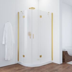 Душевой уголок Vegas Glass AFS-F TUR NOVO h1890 110*90 09 02 R стекло шиншилла, профиль золото, 110х90 см