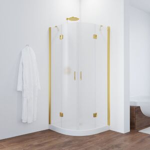 Душевой уголок Vegas Glass AFS TUR NOVO h1890 110 09 02 R стекло шиншилла, профиль золото, 110х110 см