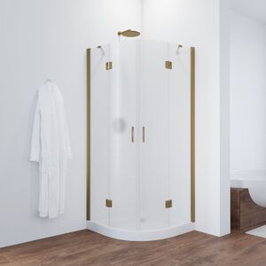 Душевой уголок Vegas Glass AFS TUR NOVO h1890 100 05 02 R стекло шиншилла, профиль бронза, 100х100 см